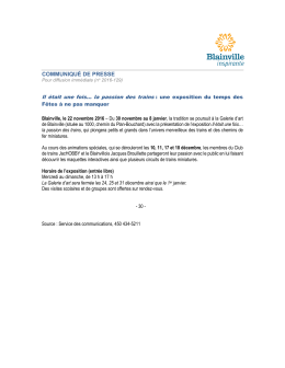 communiqué de presse - Ville de Blainville