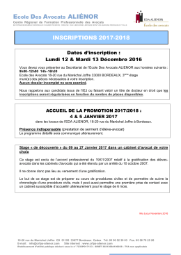 Ecole Des Avocats ALIÉNOR
