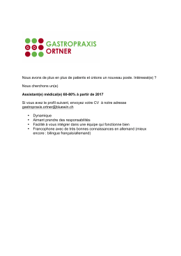 Nous cherchons un(e) - Gastropraxis Ortner