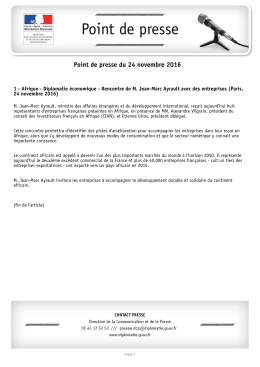 Point de presse du 24 novembre 2016