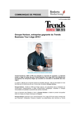 COMMUNIQUE DE PRESSE Groupe Horizon, entreprise