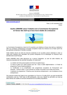 Axelle LEMAIRE salue l`initiative de la Commission Europ&eacute;enne en