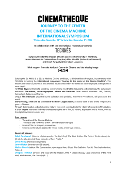 journey to the center of the cinema machine internationalsymposium