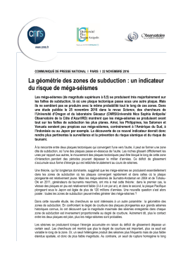 La géométrie des zones de subduction : un indicateur du