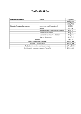 Tarifs AMAP Sel - Macite-u