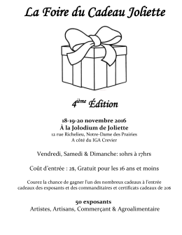 50 exposants - Foire Du Cadeau Joliette