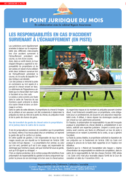 les resPonsaBilit&Eacute;s en cas d`accident