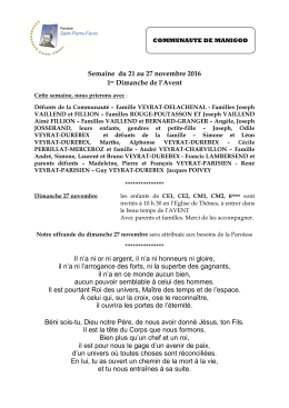 Infos Manigod du 21 au 27 novembre 2016