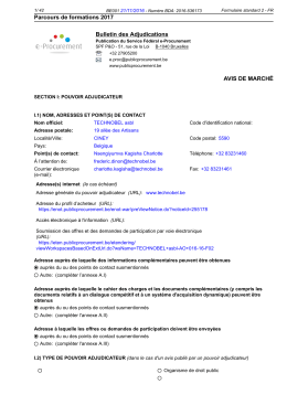 Parcours de formations 2017 Bulletin des Adjudications AVIS DE