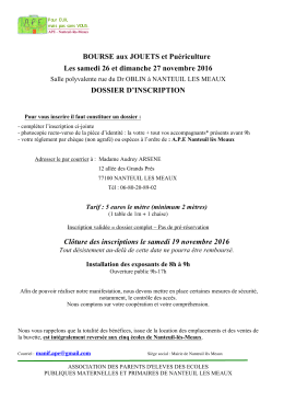 DOSSIER INSCRIPTION Bourse aux jouets 2016 Def