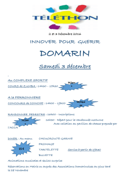 Téléthon 2016 à DOMARIN Samedi 3
