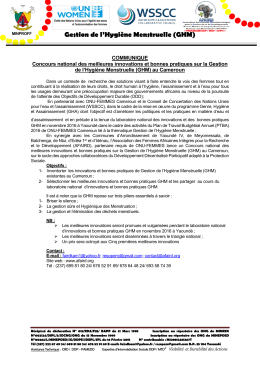 Gestion de l`Hygi&egrave;ne Menstruelle (GHM)