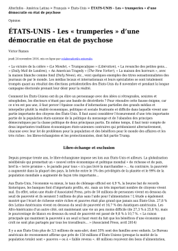 ÉTATS-UNIS - Les « trumperies » d`une démocratie en