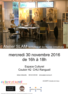 ATELIER SLAM mercredi 30 NOVEMBRE 2016