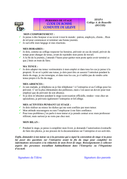 Stage de bonne conduite