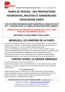 TEMPS DE TRAVAIL :DES PROPOSITIONS REGRESSIVES