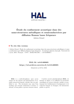 Étude du confinement acoustique dans des nano - Tel