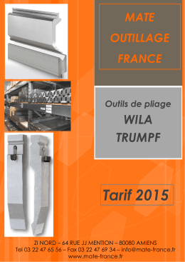 Gamme Trumpf Wila - Mate Outillage France