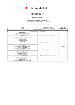 02 - Préprogramme février non-fiction 2017