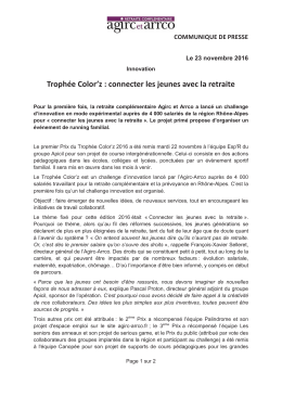Trophée Color`z : connecter les jeunes avec la retraite - Agirc