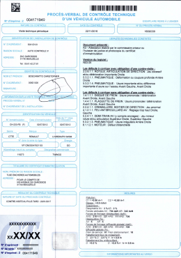 Contr&ocirc;le technique