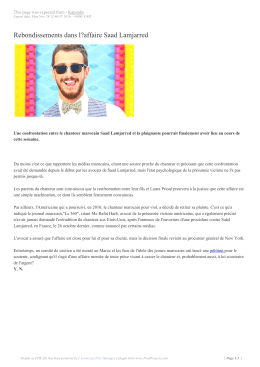 Rebondissements dans l?affaire Saad Lamjarred