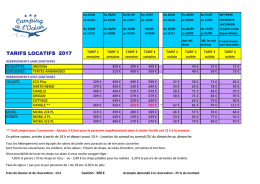 Tarifs 2017 - Camping de l`Océan à Belle Ile en Mer