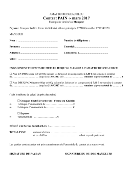 Contrat pain - AMAP du Ruisseau Bleu