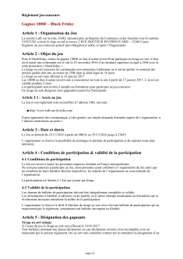 Gagnez 1000€ – Black Friday