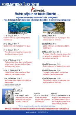 FORMATIONS &Icirc;LES 2016 Guadeloupe La R&eacute;union Corse
