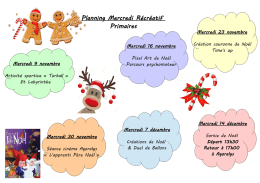 Planning Mercredi Récréatif Primaires