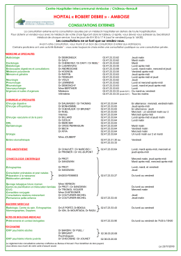 Consultations externes - Le Centre Hospitalier Intercommunal