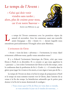 Le temps de l`Avent - Paroisse St-Nicolas/St-Paul