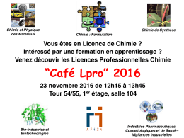 “Café Lpro” 2016 - Licence de Chimie