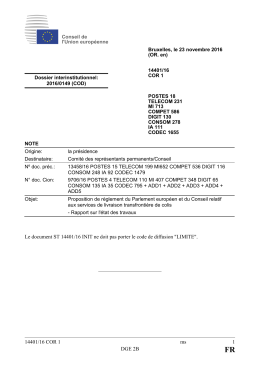 14401/16 COR 1 ms 1 DGE 2B Le document ST 14401/16 INIT ne