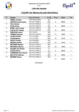 D&eacute;part Coupe du Beaujolais