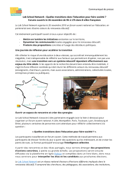 Forums ouverts le 26