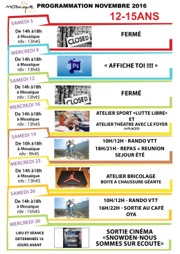 12-15ANS - Mosa&iuml;que