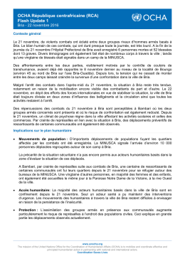 OCHA République centrafricaine (RCA) Flash Update 1