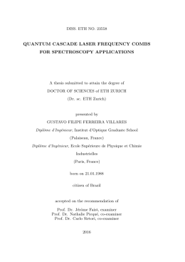 quantum cascade laser frequency combs for - ETH E