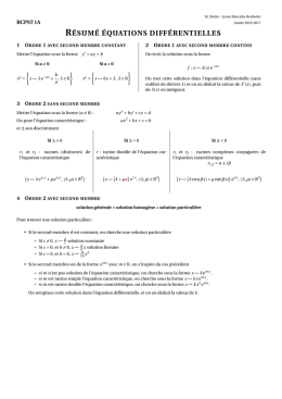 Vademecum équations différentielles