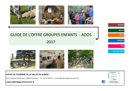 Guide 2017 - Offre Groupe Enfants/Ados