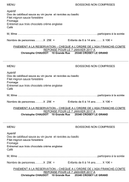 Inscription repas - ASA Franche