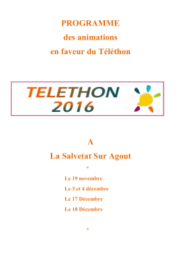 télécharger le programme général des animations du Téléthon