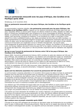 Vers un partenariat renouvelé avec les pays d`Afrique, des