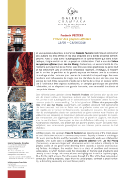 Frederik PEETERS L`Odeur des gar&ccedil;ons affam&eacute;s 13/05 > 03/06/2016