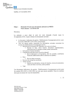 16-154 Document "Indicateurs de gestion : &Eacute;tablissements d