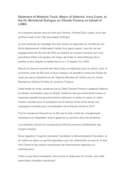 Statement of Madame Tour&eacute;, Mayor of Odienn&eacute;, Ivory Coast