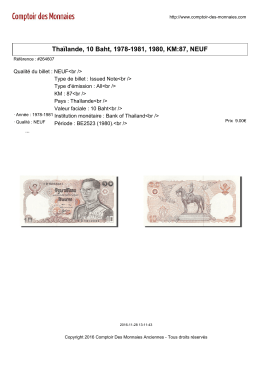 Thaïlande, 10 Baht, 1978-1981, 1980, KM:87, NEUF