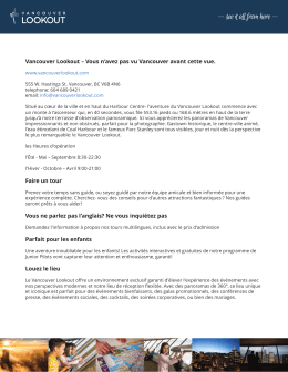 Vancouver Lookout – Vous n`avez pas vu Vancouver avant cette vue